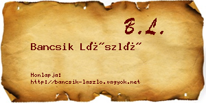 Bancsik László névjegykártya