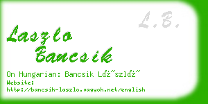 laszlo bancsik business card